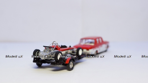 Москвич 412 с прицепом и Москвичом Г-5, GModel 1:43