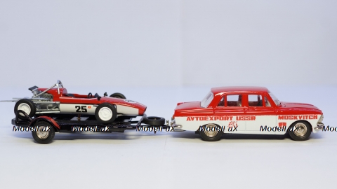 Москвич 412 с прицепом и Москвичом Г-5, GModel 1:43