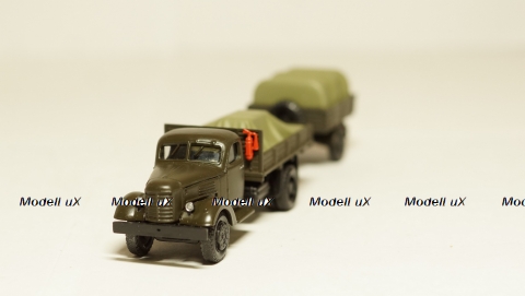 Зис 150 борт с грузом + прицеп с грузом, темный, Herpa 1:87 