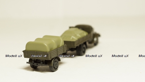 Зис 150 борт с грузом + прицеп с грузом, темный, Herpa 1:87 