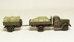 Зис 150 борт с грузом + прицеп с грузом, темный, Herpa 1:87 