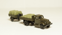 Зис 150 борт с грузом + прицеп с грузом, темный, Herpa 1:87 