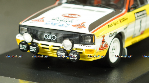 Audi Quattro, No.1, HB Audi team, Rallye New Zealand, W.Rohrl/C.Geistdorfer 1984, Trofeu 1:43