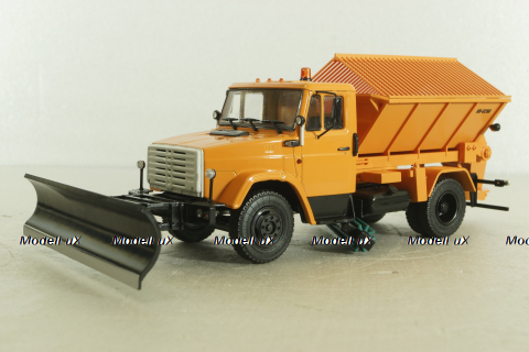 КО-829А(4333) 1986, пескоразбрасыватель с отвалом на шасси Зил-4333, 103368, Автоистория 1:43