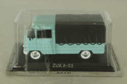ZUK A-03 бортовой c тентом, голубой, RIegi Idok Legendas Autoi #46,  Deagostini 1:43