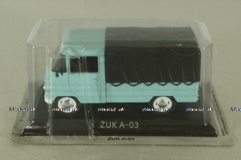 ZUK A-03 бортовой c тентом, голубой, RIegi Idok Legendas Autoi #46,  Deagostini 1:43