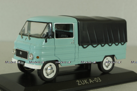 ZUK A-03 бортовой c тентом, голубой, RIegi Idok Legendas Autoi #46,  Deagostini 1:43