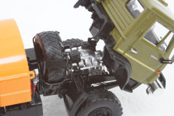 Камаз-4310, АЦ-7 бензовоз хаки/оранжевый, 102859, АвтоИстория 1:43