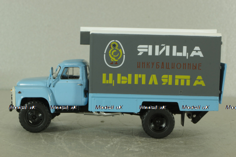 ШЗСА-3716(53) "Яйца, цыплята" на шасси Газ-53, голубой/серый Автоистория 1:43