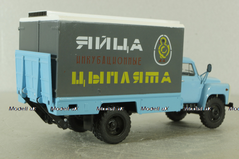 ШЗСА-3716(53) "Яйца, цыплята" на шасси Газ-53, голубой/серый Автоистория 1:43
