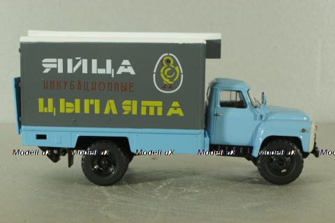 ШЗСА-3716(53) "Яйца, цыплята" на шасси Газ-53, голубой/серый Автоистория 1:43
