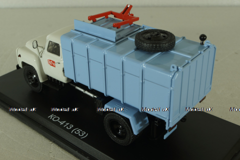 КО-413(53) мусоровоз на шасси Газ-53, серый/голубой, SSM1525, SSM 1:43