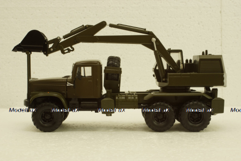 Краз-255Б1 ЭОВ-4421, Экскаватор хаки, Н739, Наш Автопром 1:43