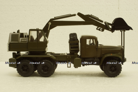 Краз-255Б1 ЭОВ-4421, Экскаватор хаки, Н739, Наш Автопром 1:43