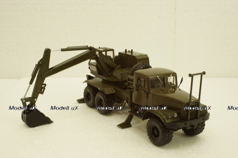 Краз-255Б1 ЭОВ-4421, Экскаватор хаки, Н739, Наш Автопром 1:43