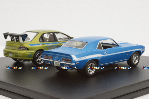 CHEVROLET CAMARO YENKO 1969 + MITSUBISHI LANCER EVOLUTION VII 2002, FAST & FURIOUS II (2003), Greenlight 1:43