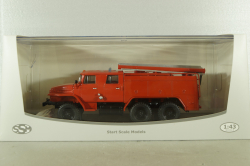 АЦ-40(375Д)-Ц1А модели ПМ-102А пожарная автоцистерна на шасси Урал-375Д 1974, красный, SSM1230, SSM 1:43