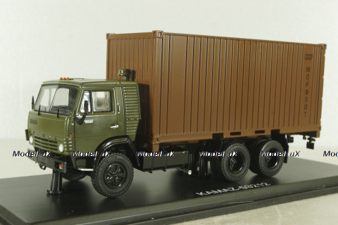 Камаз-53212 Контейнеровоз, хаки/коричневый, SSM1281, SSM 1:43