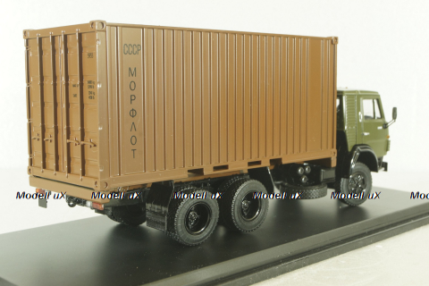 Камаз-53212 Контейнеровоз, хаки/коричневый, SSM1281, SSM 1:43