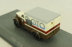 КИ-51 фургон Фото, на шасси Газ-51  коричневый/бежевый, АА162, Direkt Collections 1:72