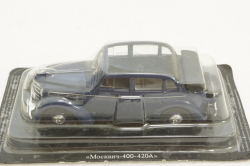 Москвич-400-420А, кабриолет, синий, Автолегенды СССР №6, 1:43