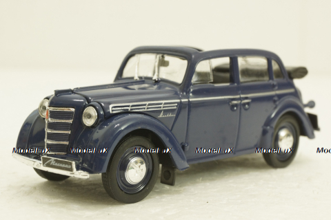 Москвич-400-420А, кабриолет, синий, Автолегенды СССР №6, 1:43