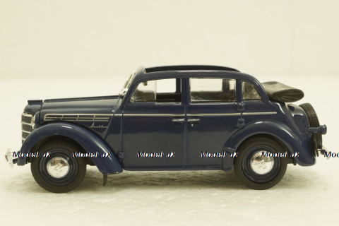 Москвич-400-420А, кабриолет, синий, Автолегенды СССР №6, 1:43