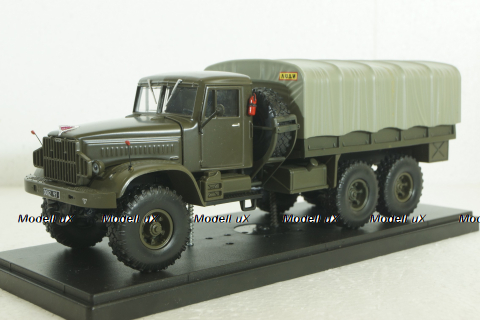 Краз-214Б борт с тентом хаки 1963, Наш Автопром 1:43