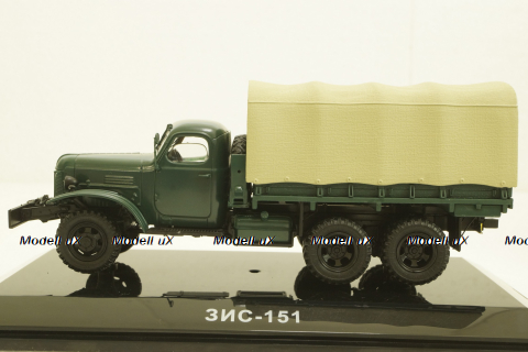 Зис-151 бортовой  с тентом, 1951г, зеленый, 115101, DiP Models 1:43