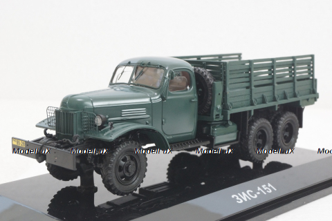 Зис-151 бортовой  с тентом, 1951г, зеленый, 115101, DiP Models 1:43