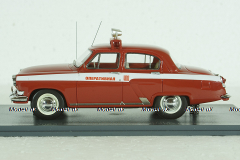 Газ-21Л Волга, управление пожарной охраны (УПО) 1970, красный, 49511, NEO 1:43