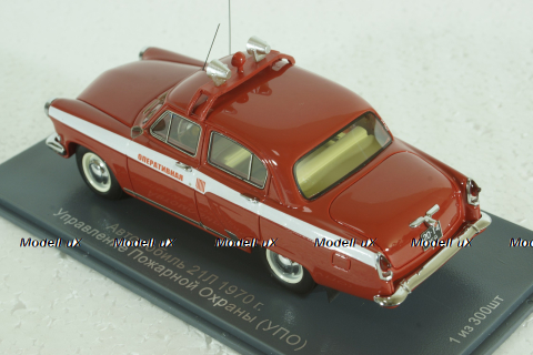 Газ-21Л Волга, управление пожарной охраны (УПО) 1970, красный, 49511, NEO 1:43