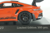Porsche 911 (992) GT3 RS mit Weissach-Paket, red with black rims and black décor, 413062108, Minichamps 1:43
