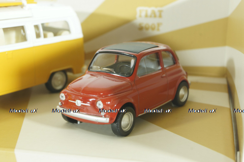 Set 3x Vintage Porsche 911 Targa Spider 1969/Fiat 500 1965/Volkswagen T2b Camper, 841104, Norev 1:43