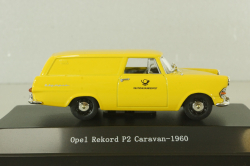 Opel Rekord P2 Caravan "Deutsche Bundespost" 1960, yellow, Bing 1:43
