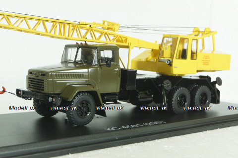КС-4561(250) Автокран на шасси Краз 250, хаки/желтый, SSM1551, SSM 1:43