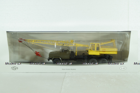 КС-4561(250) Автокран на шасси Краз 250, хаки/желтый, SSM1551, SSM 1:43