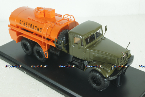 Краз-255 АЦ-8,5 топливозаправщик, хаки-оранжевый, SSM1178, SSM 1:43