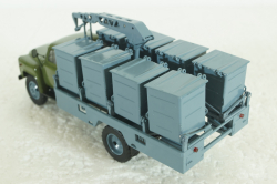 М-30 (53) мусоровоз М-30, на шасси Газ-53 (ранний), хаки/синий, Автоистория 1:43