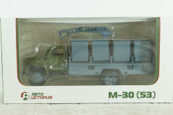 М-30 (53) мусоровоз М-30, на шасси Газ-53 (ранний), хаки/синий, Автоистория 1:43