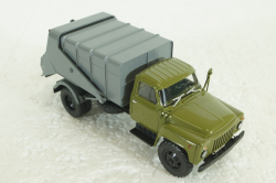 53М мусоровоз бункерного типа на шасси Газ-53 1967, хаки/серый, 103160, Автоистория 1:43
