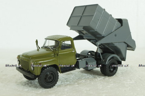53М мусоровоз бункерного типа на шасси Газ-53 1967, хаки/серый, 103160, Автоистория 1:43