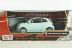 Fiat Nuova 500 Cabrio, blue, 73374, MotorMax 1:24