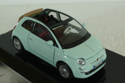 Fiat Nuova 500 Cabrio, blue, 73374, MotorMax 1:24