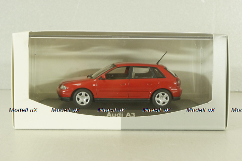 Audi A3 (8L) 1996, red, 20000000616001, Minichamps 1:43