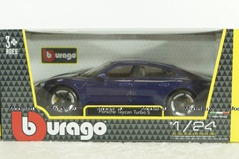 Porsche Taycan 2019, gentian blue, BU21098BL, Burago 1:24