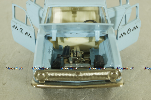 Газ-2402, такси голубая, февраль 88г., Тантал/Радон 1:43