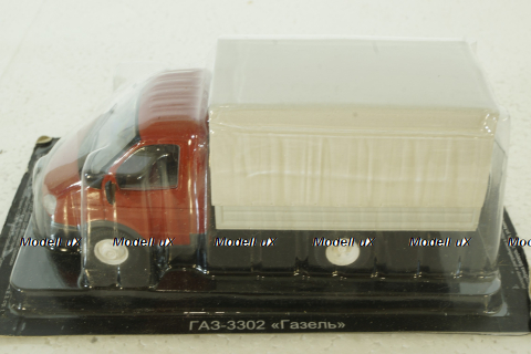 Газ-3302 Газель, с тентом, красный/серый, Автолегенды СССР 1:43