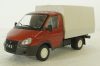 Газ-3302 Газель, с тентом, красный/серый, Автолегенды СССР 1:43