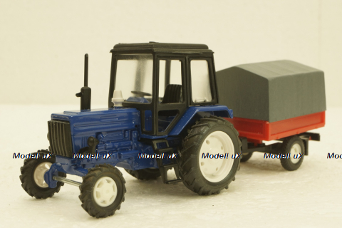 МТЗ-80 Трактор Беларусь с прицепом, Торговый дом МТЗ-ЕлАЗ  1:43